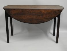 An 18thC. walnut drop leaf Pembroke table, 49.5in