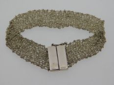 A sterling silver mesh bracelet, 16.9g