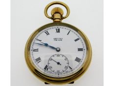 A gold plated Vertex pocket watch, inscription ins