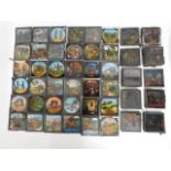 Approx. 82 magic lantern type glass slides