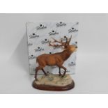 A boxed Border Fine Arts stag, 7in tall