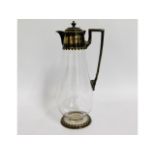 An antique Walker & Hall silver plated claret jug,