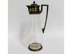 An antique Walker & Hall silver plated claret jug,