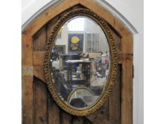 An antique gilt mirror, 33.5in high x 23in wide, t