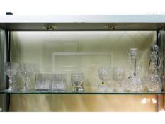 A set of six cut glass crystal whisky tumblers, fi
