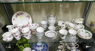 Three sets of tea wares: 21 x Colclough; 22 x Roya