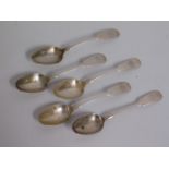 Five Edwardian Sheffield silver teaspoons by John