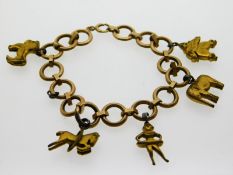 A Payton, Pepper & Sons 9ct gold bracelet with yel