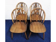 Four Ercol dining chairs