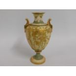 A c.1890 Royal Worcester gilded ivory coloured vas