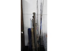 A quantity of fishing rods including Abu & Daiwa