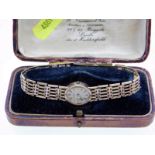 A ladies 9ct gold case & strap Rotary wristwatch,