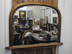 An over mantle mirror, 46in wide x 33in high
