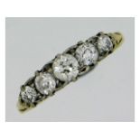 An 18ct gold five stone ring set with approx. 0.6c