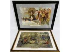 Two vintage, large framed prints relating to Admir