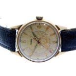 A gents 9ct gold wristwatch, 29mm diameter