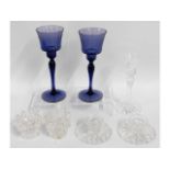 A pair of Kosta crystal candle holders, two cut gl