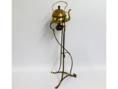 A c.1890, stylised brass art nouveau spirit kettle