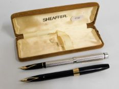 Two Sheaffer fountain pens with 14ct gold nibs wit