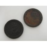 Two George III 1797 cartwheel pennies