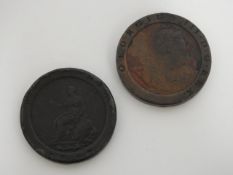 Two George III 1797 cartwheel pennies
