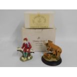 A Johnson & Sons winter figure a/f twinned with a