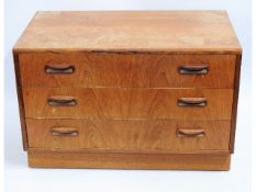 A G-Plan teak chest of drawers, 32in wide x 21in h