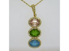 A 14ct gold pendant, 34mm high, set with diamond,