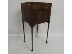 An antique pot cupboard with drawer, 31.25in high