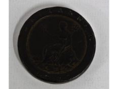 A 1797 George III two pence cartwheel coin