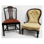 An 18thC. country Chippendale chair twinned with a