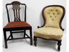 An 18thC. country Chippendale chair twinned with a