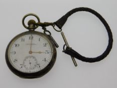 A silver pocket watch by W. M. Greenwood, 49mm dia