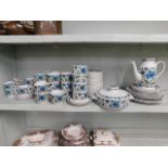 Eighty one pieces of retro Spanish Garden tea ware