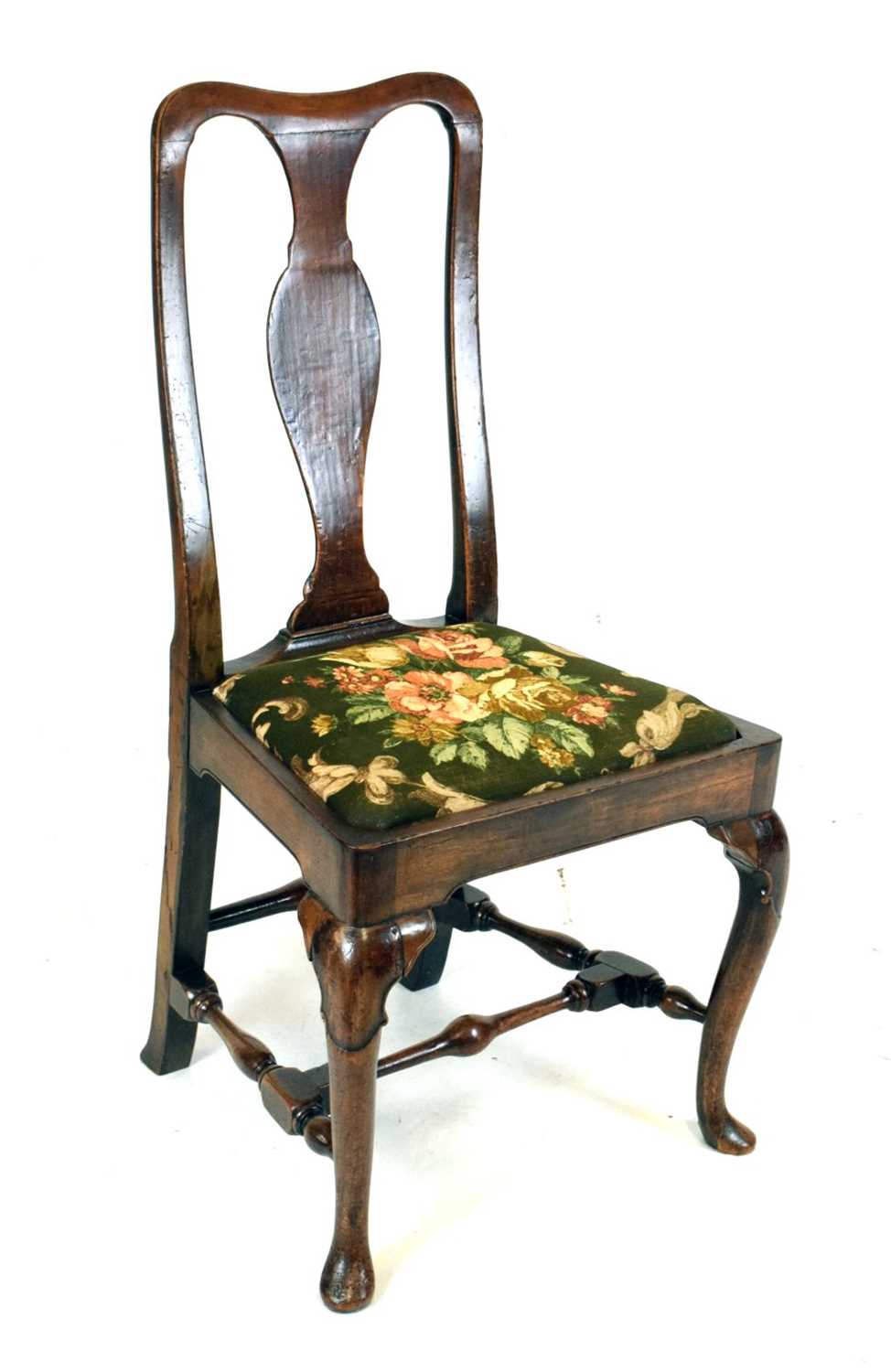 Queen Anne walnut splat back chair
