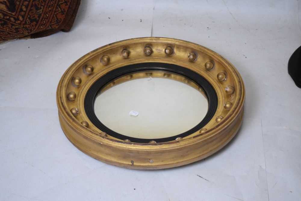 19th Century giltwood convex wall mirror - Image 2 of 8