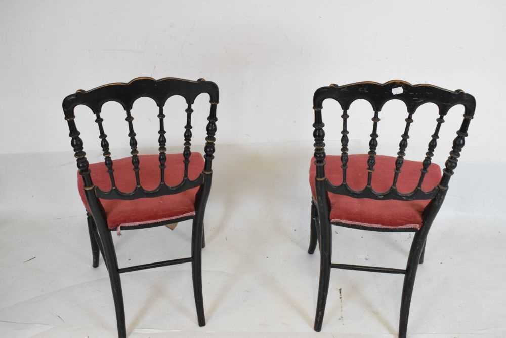 Pair of ebonised salon or Chiavari chairs - Image 6 of 6