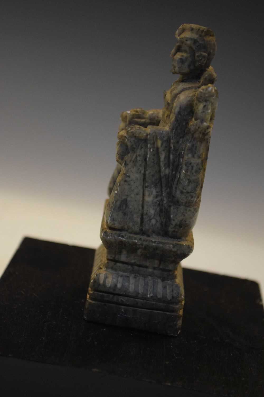 Carved soapstone seated figure - Image 3 of 5