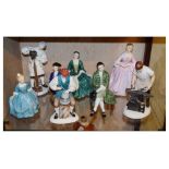 Set of eight 'Williamsburg' figures