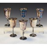 Set of six Queen Elizabeth II silver goblets commemorating the Queen's Silver Jubilee