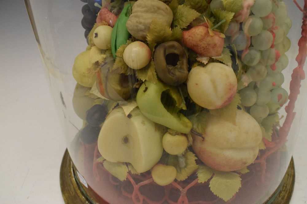 Victorian wax fruit display beneath glass dome - Image 4 of 6