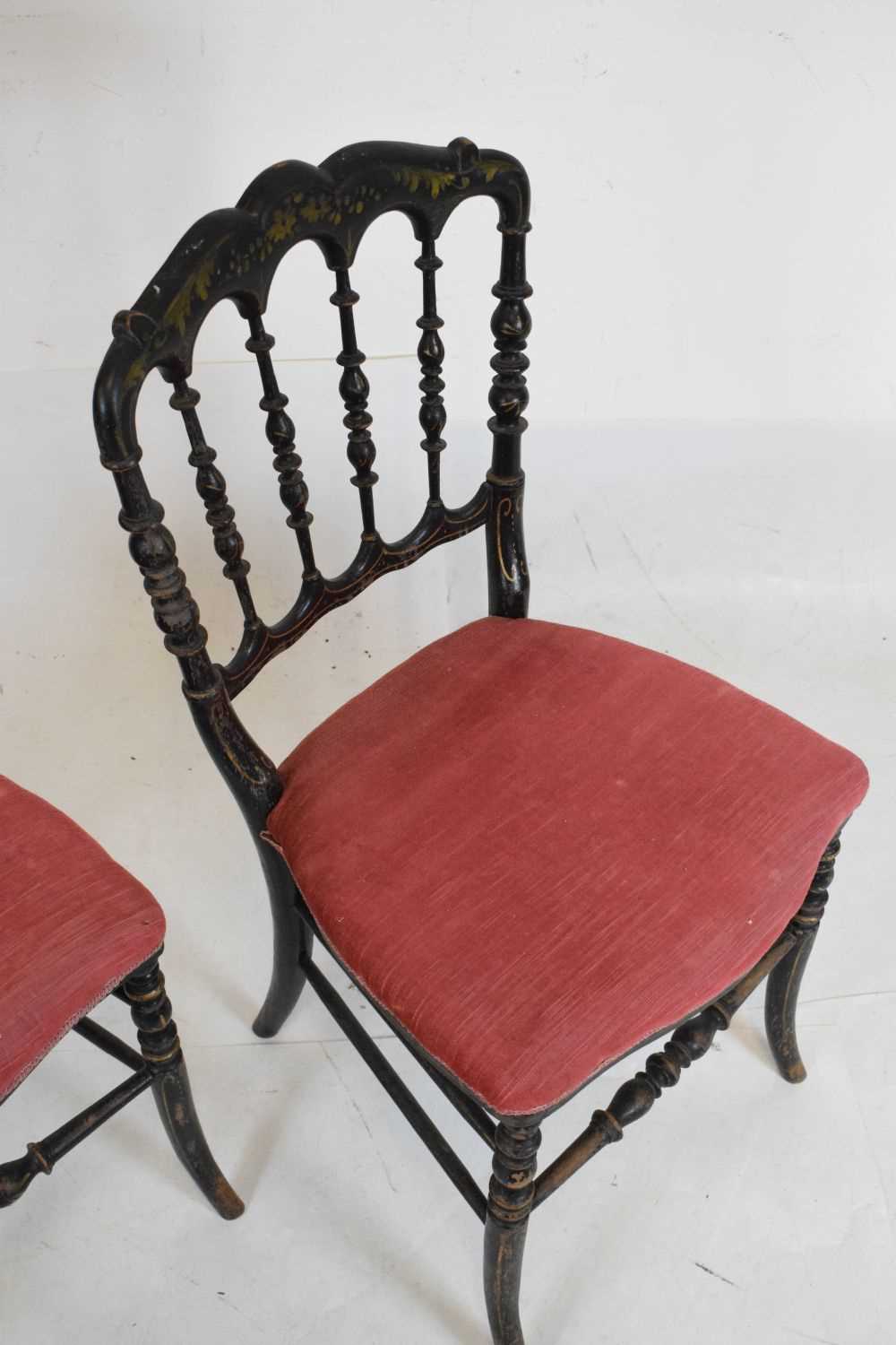 Pair of ebonised salon or Chiavari chairs - Image 3 of 6