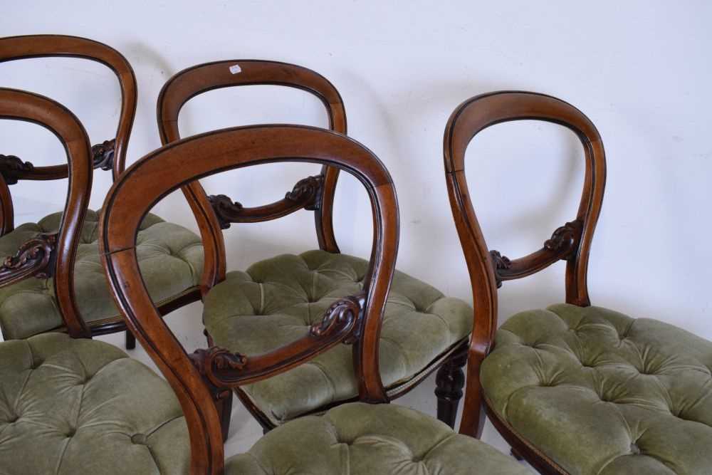 Set of six Victorian balloon-backed chairs - Image 4 of 7