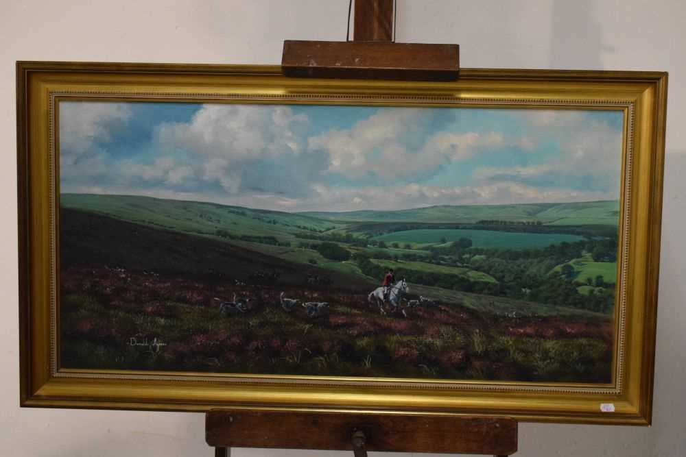 Donald Ayres (b.1936) - Oil on canvas, Exmoor hunting scene - Image 2 of 6