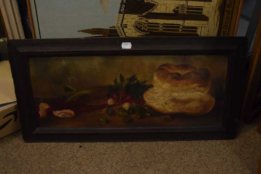 Oil on canvas, c.1900 - Still life with rhubarb - Image 2 of 5