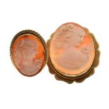 9ct gold cameo brooch and ring