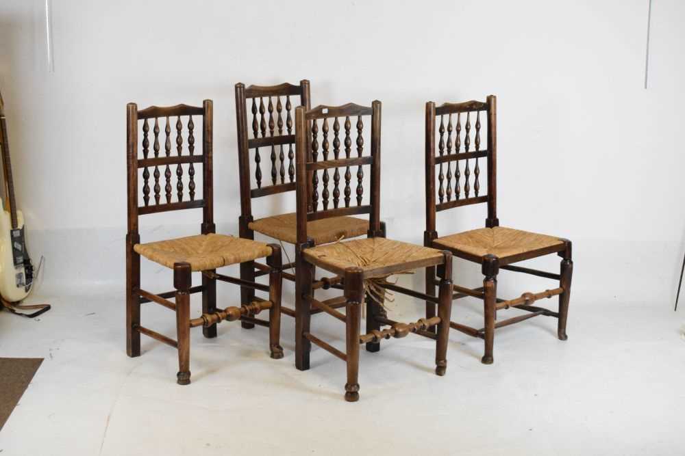 Set of four oak spindle back chairs - Image 2 of 5