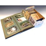 Postcard album, together with a box loose postcards all of various designs