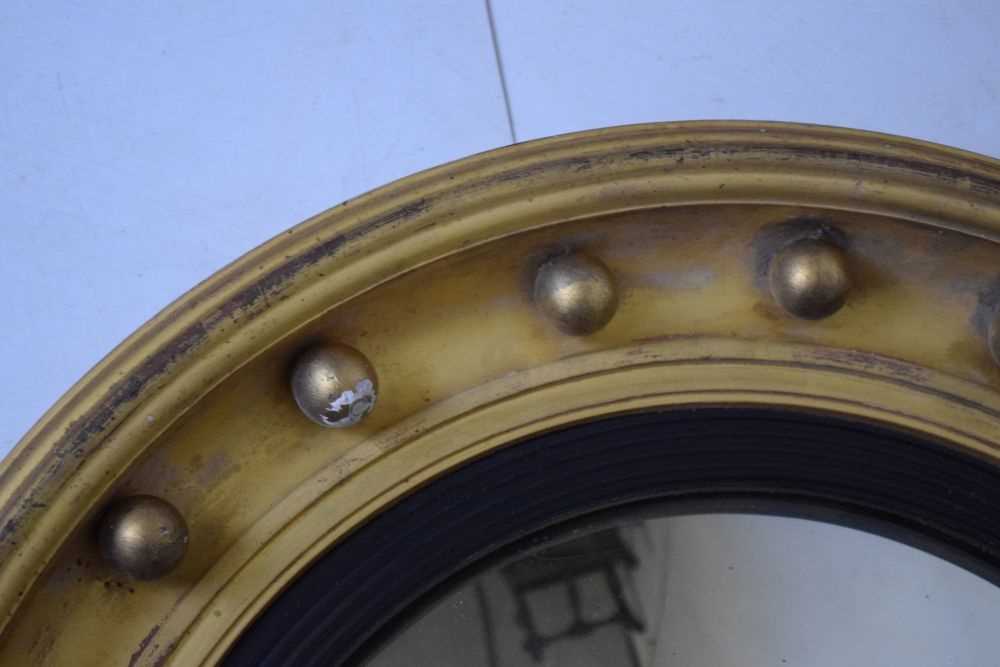 19th Century giltwood convex wall mirror - Image 4 of 8