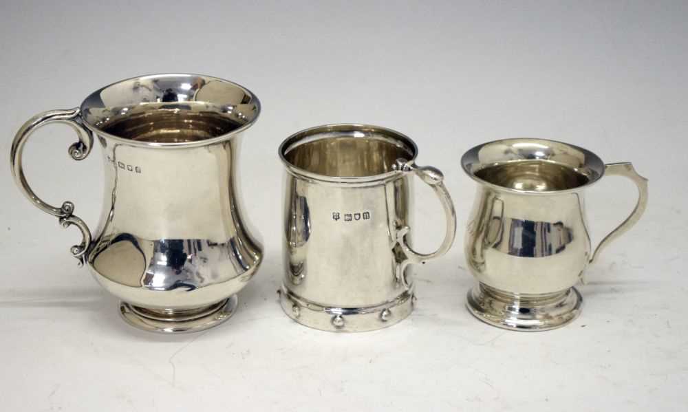 Three silver Christening mugs